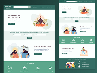 Mandrake Wellness - Landing Page | Adobe XD