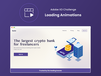 Loading Animations for Crypto Bank 🏦 adobexd adobexdmasterclass app banking branding cryptocurrency design figma graphic design illustration logo mobile purple ui ux website