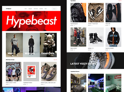 Hypebeast Shop app branding design ecommerce figma graphic design landing page shop ui ux website