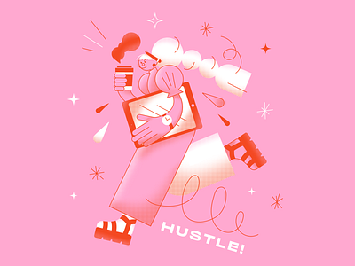 hustle! art digital art digital illustrator drawing girl girl boss illustration illustrator