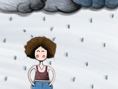 Rainy day digital painting illustration sketchbook