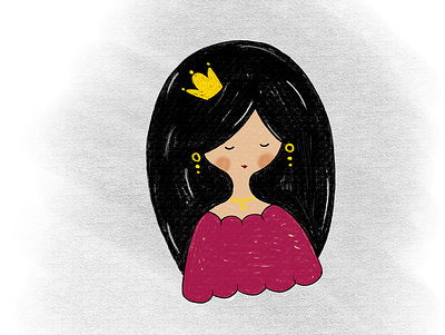 Black Queen digital painting girl illustration