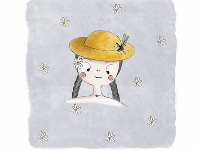 Hatty design digital painting girl hat illustration sketchbook violet yellow