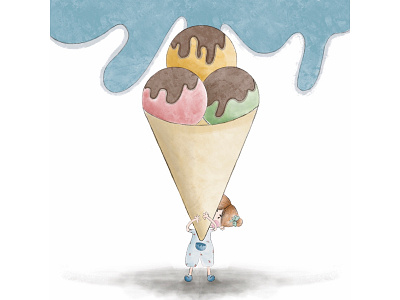 IceCream design digital painting girl illustration sketchbook