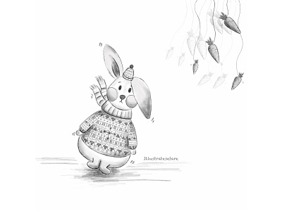 Rabbit design digital painting illustration sketchbook