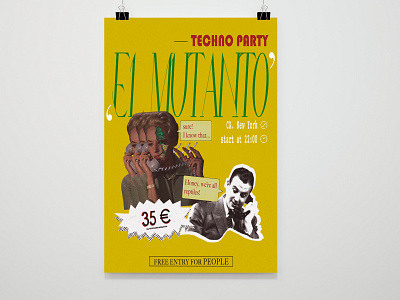 Poster of music techno event adobe design event graphic design illustrator music poster techno vector