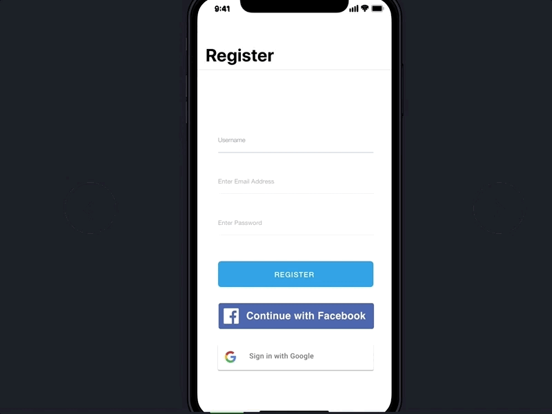 Registration Process on iPhone X