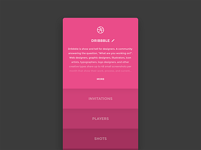 Debut - Wiki Design: Dribbble app debut dribbble gradient mobile pink simple ui wiki