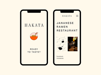 mobile design for a Ramen Restaurant