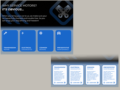 Short Description block with cards car cards ui logo mockup design webdesign