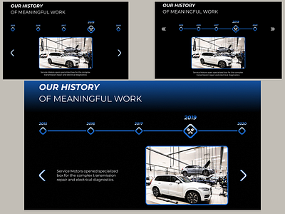 Slider of History for Service Motor car slider vector webdesign