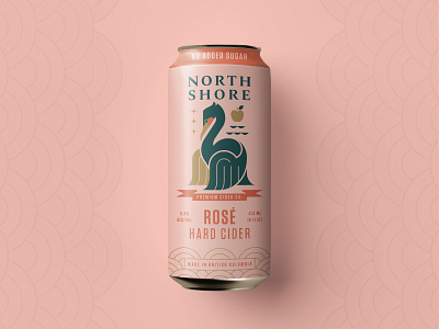 North Shore Cider Packaging bird branding can design cider flat illustration logo logo design packaging sea