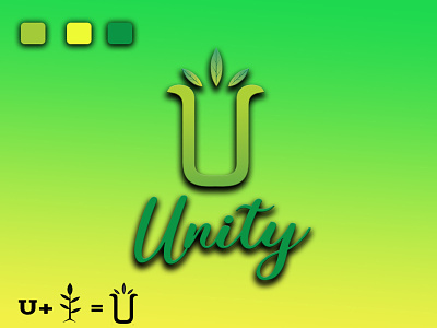 Unity logo design graphic design logo treelogo uletterlogo