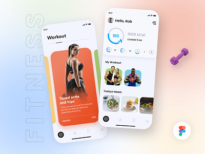 Fitness App UI app branding design flat graphic design minimal ui ux web