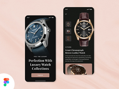 Luxury Watch Store App app branding design flat minimal ui web