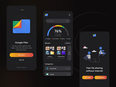 Google files App Concept app branding design flat minimal ui web