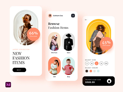 Fashion Clothing App Ui app branding design flat minimal ui web