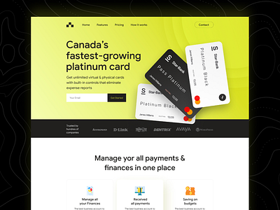 Financial landing page ui branding design flat minimal ui web