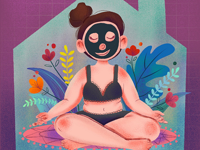 Stay at Home Illustration Series | Doing Yoga character illustration illustration pandemic quarantine