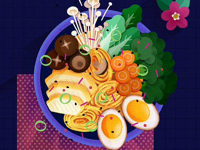 Food Illustration | Ramen noodle soup foodillustration illustration