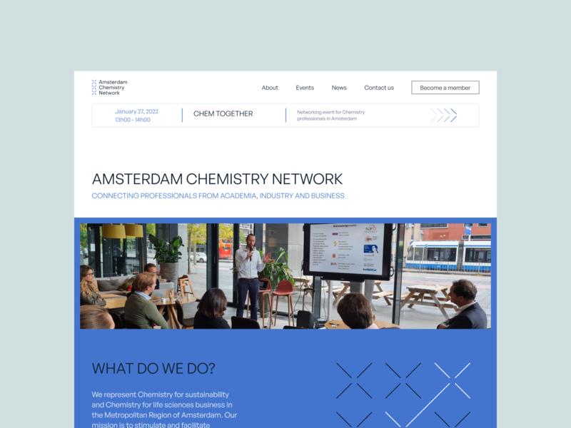 Amsterdam Chemistry Network - Homepage amsterdam bond branding chemistry components connection icons network responsive science scroll system ui webdesign webflow website x