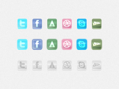 Glossy Icons 3 styles design glossy icons social media ui vector