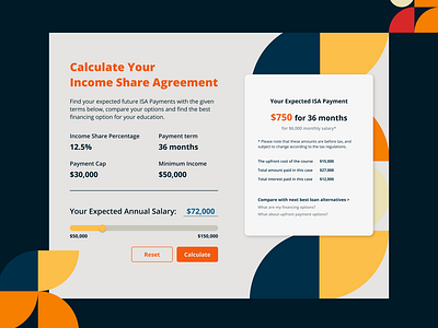 Daily UI #004 - Calculator for Income Share Agreements