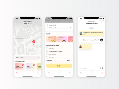 Application for finding a taxi app design typography ui ux