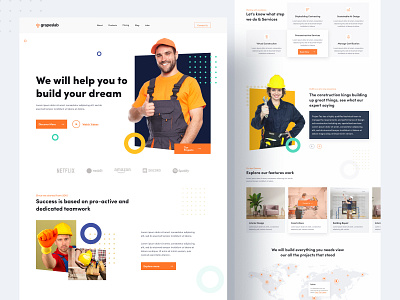 Builder's Landing Page anupdeb architecture architecture firm best designer branding builder construction design dribbble best shot grapeslab grapeslabteam homepage landing page minimalist popular design top designer uiux web web design website