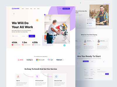 Worker Finder anupdeb dribbble best design dribbble best shot grapeslab grapeslabteam homepage design job searching jobs finder landing page top dribbble shot ui uxdesign web web design webdesign website design worker finder workers landing page