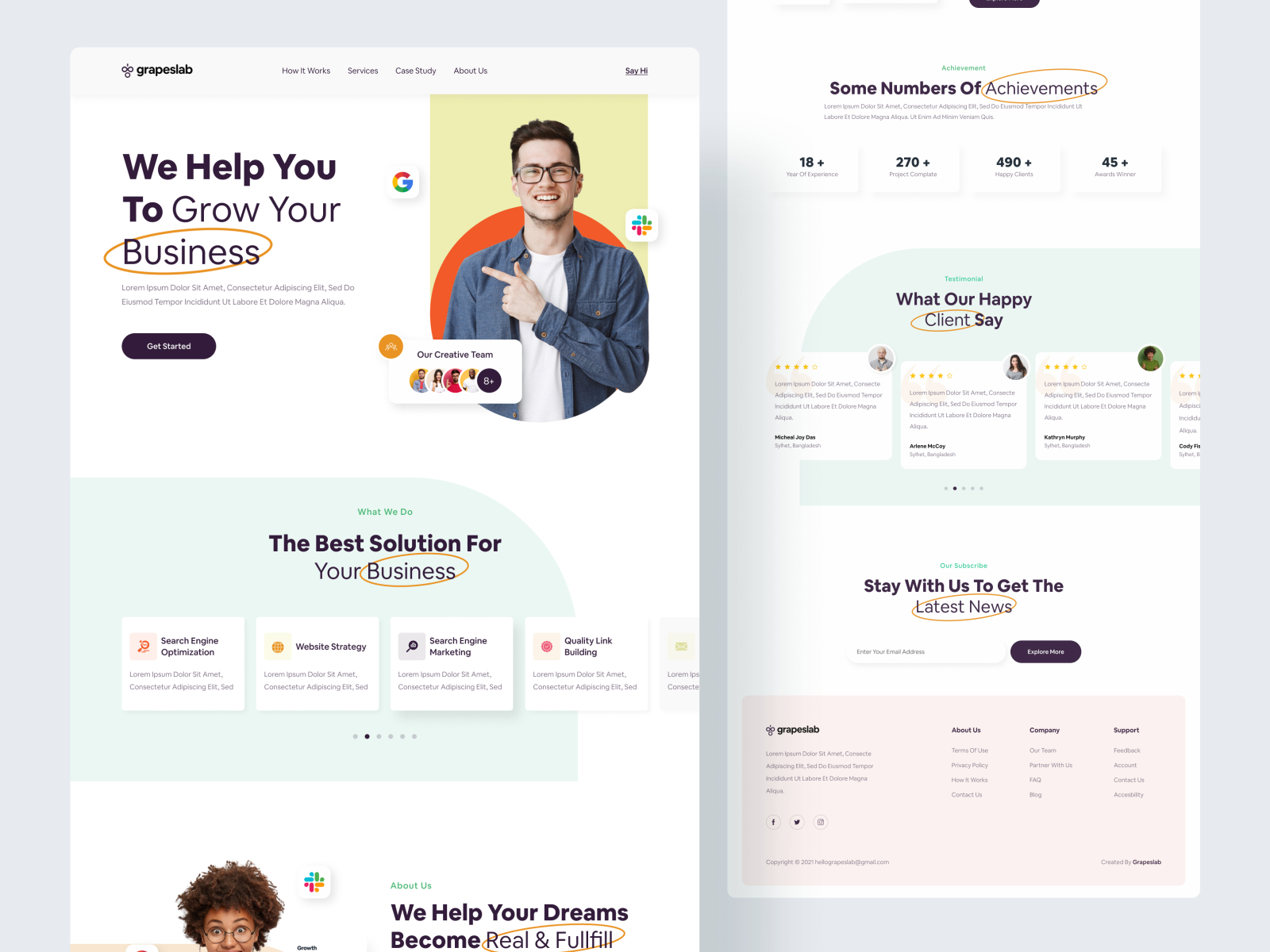 Digital Agency Landing Page by Grapeslab on Dribbble