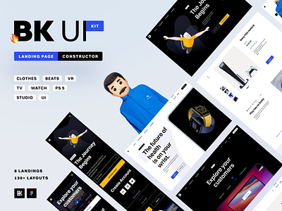 BK UI kit branding design figma illustration landing logo system ui ux vector