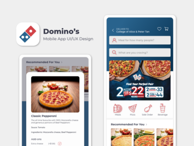 Domino's Mobile App UI/UX Design by Nicole Bernadette on Dribbble