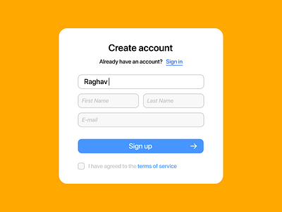 Sign up Page