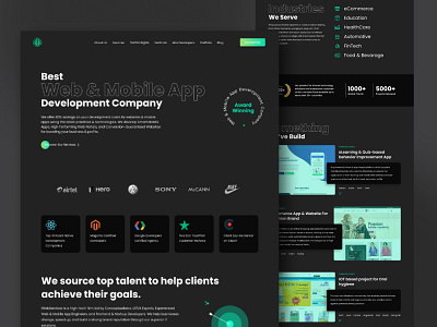 Agency Homepage Design agency desktop screen homepage it company marketing