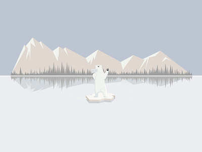 Loneliness of a polar bear