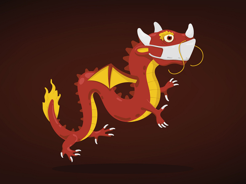 Dragon wearing a mask by Emir Simsek on Dribbble