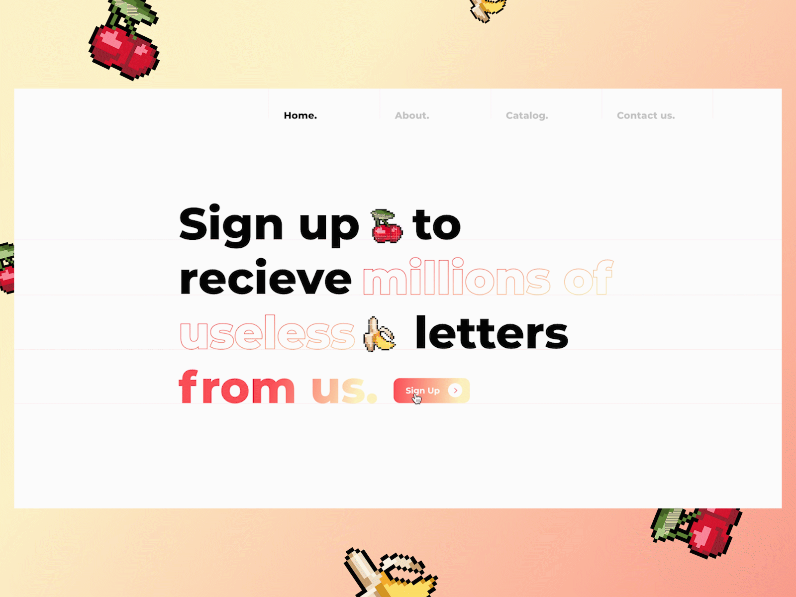 Daily UI- Sign up page animation daily dailyui motion graphics typography web webpage website