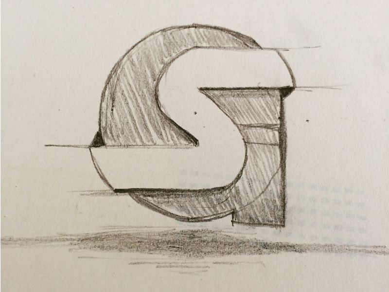 svengiesen.de Logo 2015 WIP drawing pencil shadow space negative word letter logo