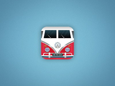 VW Bulli iOS Icon rework blue bulli icon ios iphone red t1 transporter vw