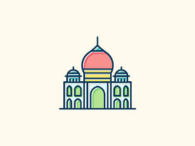 Colorful Taj Mahal - Full View