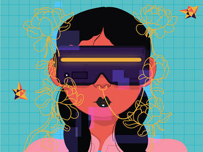 Drifting ar cover illustration magazine tech technology vr woman womenintech