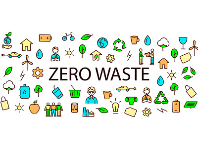 Zero waste icons collection