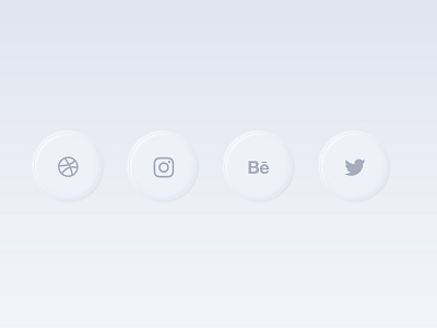 Neumorphic Social Media Buttons