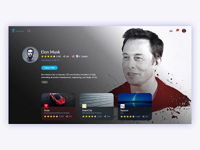 Profile Page channels elon musk page profile solarcity spacex tesla ui web web page