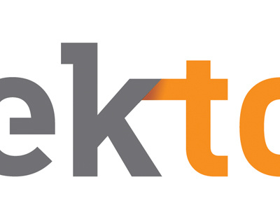 Ekto ekto grey logo orange typography