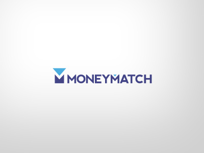 Moneymatch blue logo match money triangle typeface