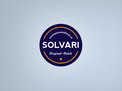 Solvari blue brand circle dutch logo orange round solvari sticker