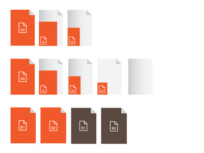 Papersizes corner orange paper print sizes