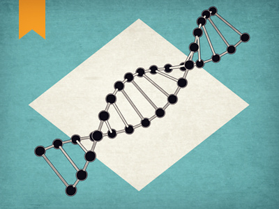 Dna aqua contrast dna illustration orange strand vintage